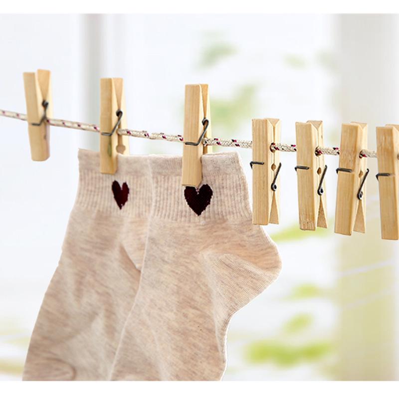 Windproof Bamboo Wooden Clothespins for Drying and Sealing