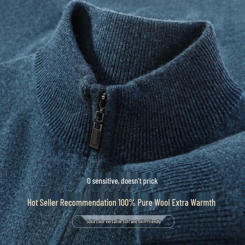 Antonio Men's 100% Merino Wool Half-Zip Sweater