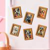 Artistic Dog Themed Refrigerator Magnets Natural Wood Frame Fridge Magnets for Kitchen Decoration