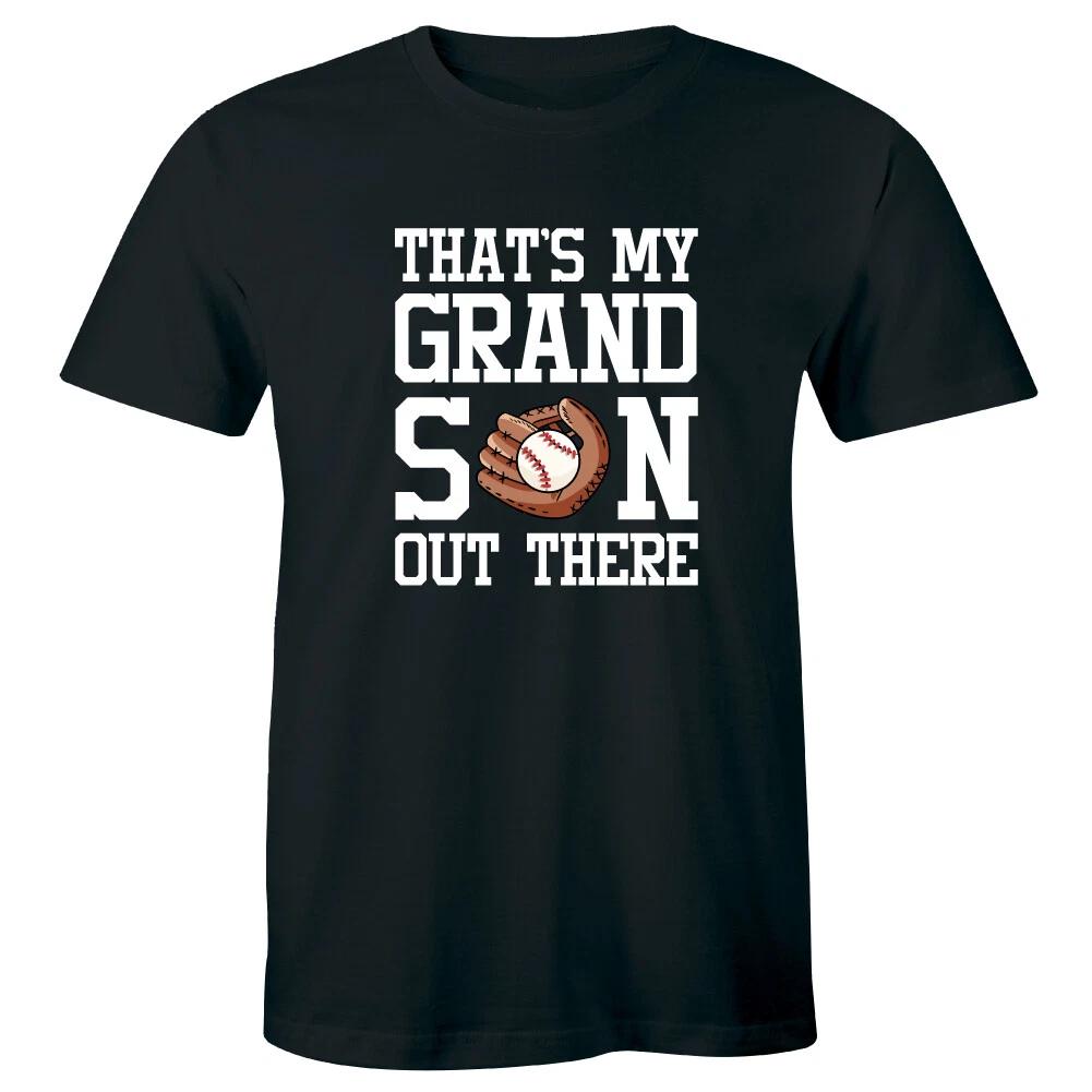 

That s My Grandson Out There Men s T-Shirt Baseball Grandpa Tee Supporter S