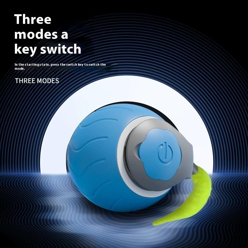 Interactive Cat Toys Ball Automatic Rolling Ball Faux Tail Rechargeable Smart Pet Electric Toy Dog Cat Training Imitate Mouse