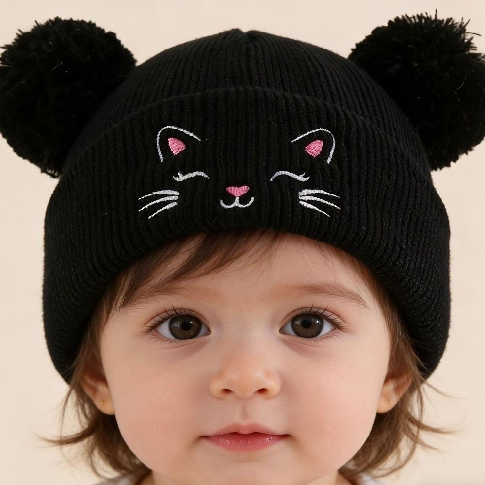 Hip Hop Baby Winter Hats Double Pom-Pom Warm Bonnet Fashion Kids Knitted Caps Outdoor
