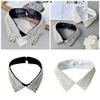 Fashion Jeweled Detachable Collar Luxurious Pearls Shawl Versatile Lapel Detachable Collar Shawl for Dress Shirt