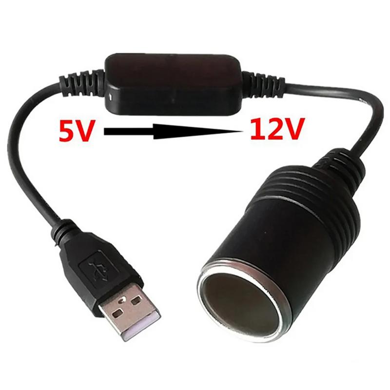 Wired Auto Boost Converter Adapter 5V USB Port To 12V Car Cigarette Lighters Socket Power Cord Transformer Cable Power Supplies