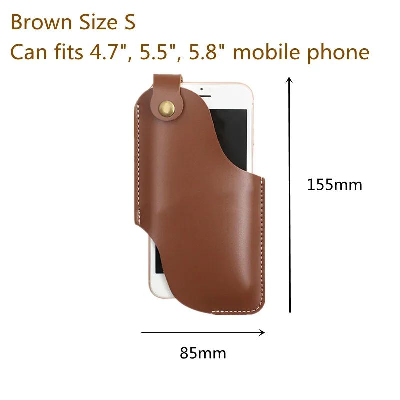 Heren Telefoonhoes Holster Mobiele Telefoon Lus Holster Riem Taille Tas Accessoires Leren Portemonnee Telefoon Portemonnee Hardloop Tas Reizen Kampeer Tassen
