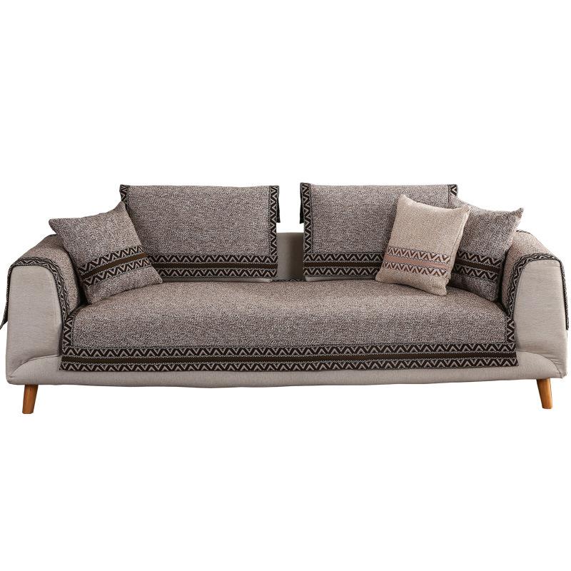 Four Seasons General Fabrics Cotton and Linen Sofa Cushion Simple Modern Cotton Woven Sofa Covers