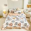 Cartoon Animals Pattern Summer Quilt 100% Cotton Air Conditioning Quilted Quilt Skin-friendly Breathable for Kids Boys Girls