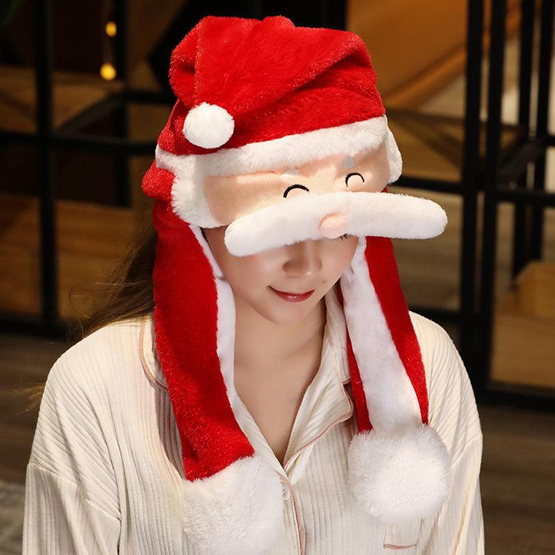Plush Christmas Hat with Moving Ears - Creative Children's Gift