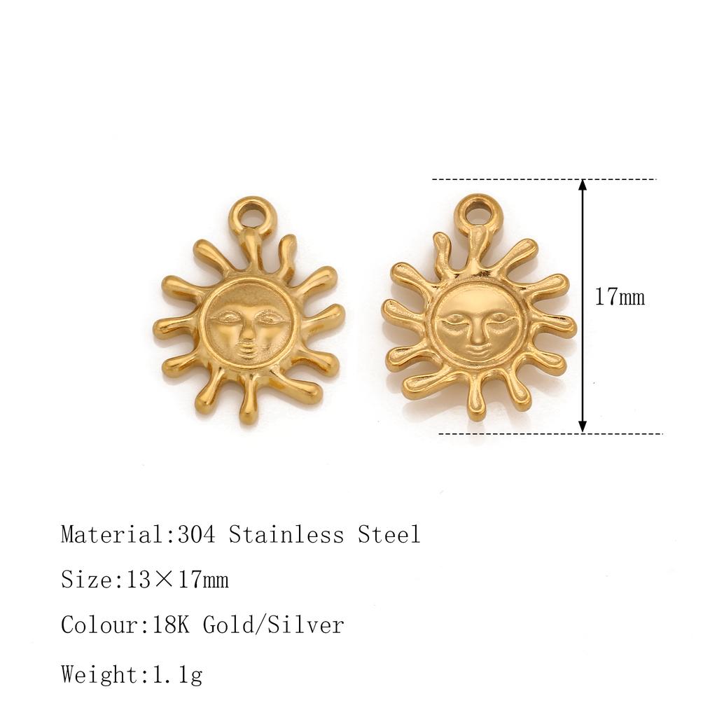 3Pcs Cute Small Bear/Luckly Clover/Heart/Sun Flower Charms PVD Plated Gold Pendants DIY Necklace Bracelet Earring Jewelry Making