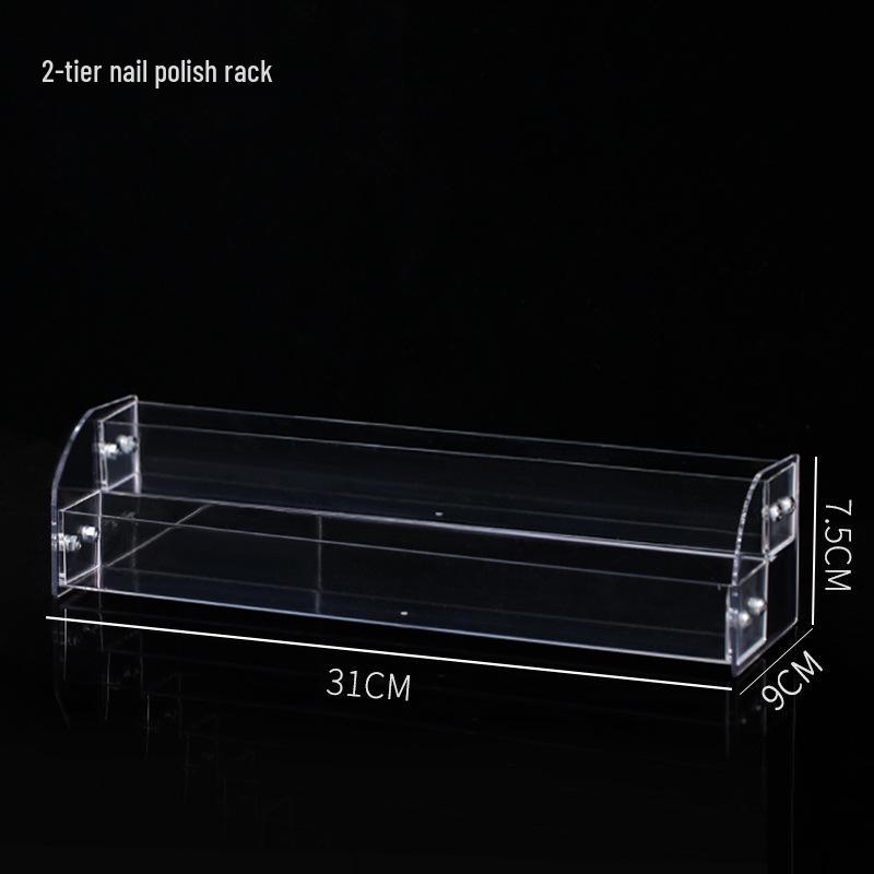Transparent Plastic Tiered Display Rack for Nail Polish and Cosmetics