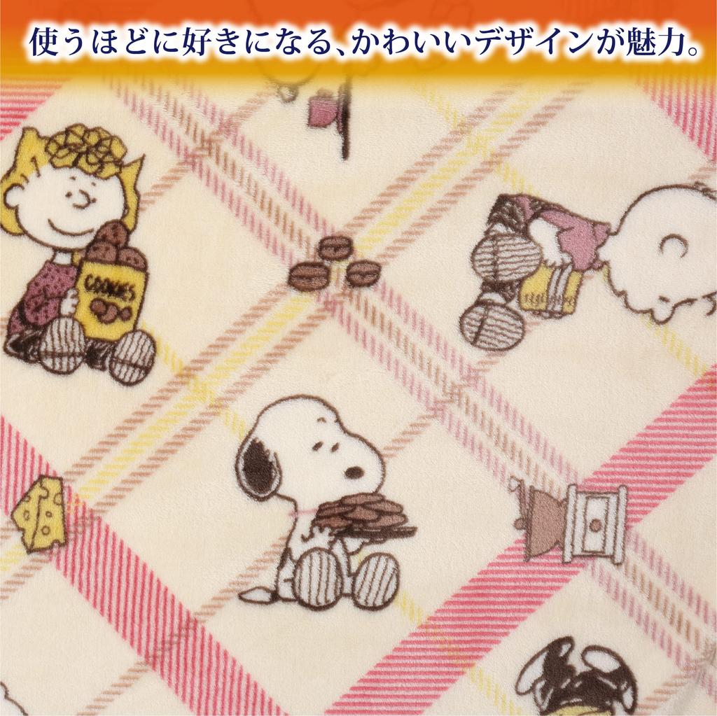 Nishikawa Snoopy Cafe Pattern FQ02505035 Blanket, Single, Washable, Check, Red,