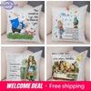 Alice In Wonderland Cushion Cover Cute Rabbit Cat Printed Sofa Pillow Vintage Home Decorative Pillow Case for Children Room
