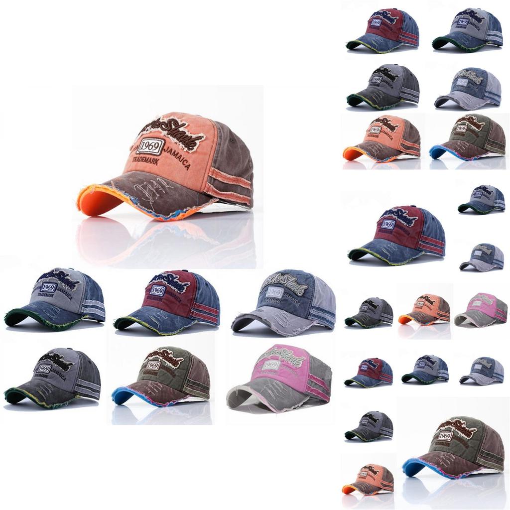 Vintage Embroidered Raw-brims Baseball Cap For Unisex