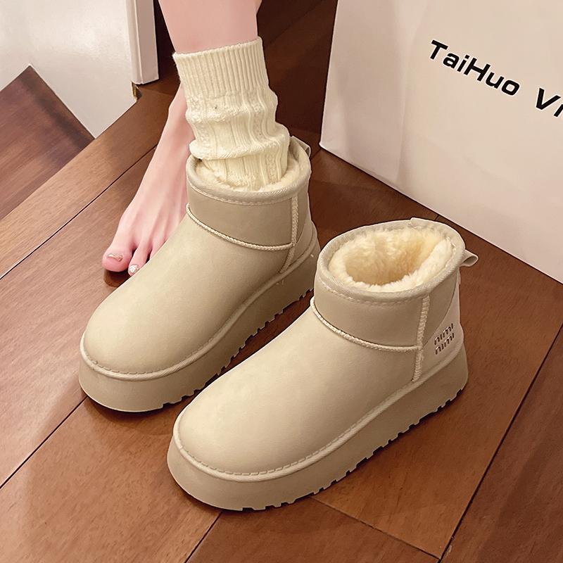 2024 Новые утолщенные пушистые женские зимние ботинки Удобные теплые ботильоны Женская — фото 4