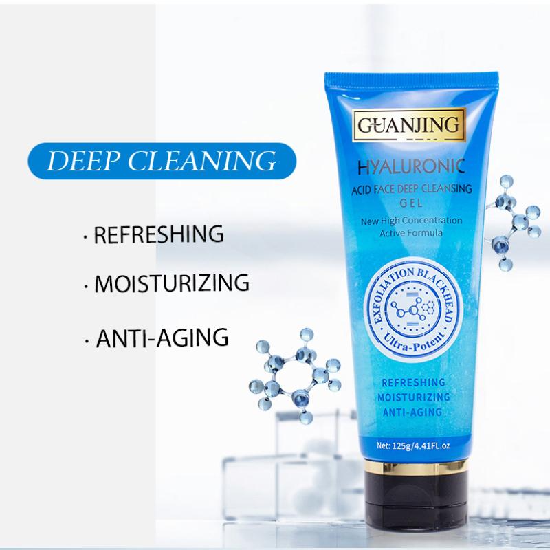 125g Hyaluronic Gel Facial Scrub Cream Deep Cleaning and Mild Moisturizing Gel Gel Cream
