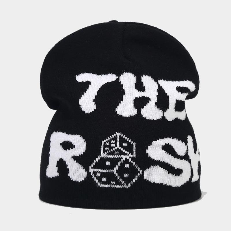 Y2K Fashion Trend Knitted Hat Men's Personality Hip Hop Jacquard Hat Women's Trend Street Ear Hat