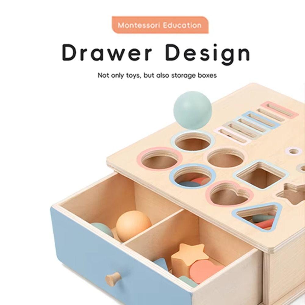 Wooden Montessori Wooden Toy Shape Matching Early Education Box  Teaching Aid