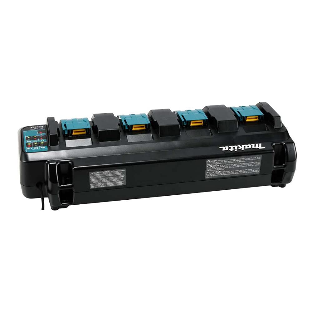 Makita DC18SF Compatible with Full 130 Minutes for Two Battery Chargers 260 Minutes for Four Battery Chargers Simultaneously 4-Port Charger,