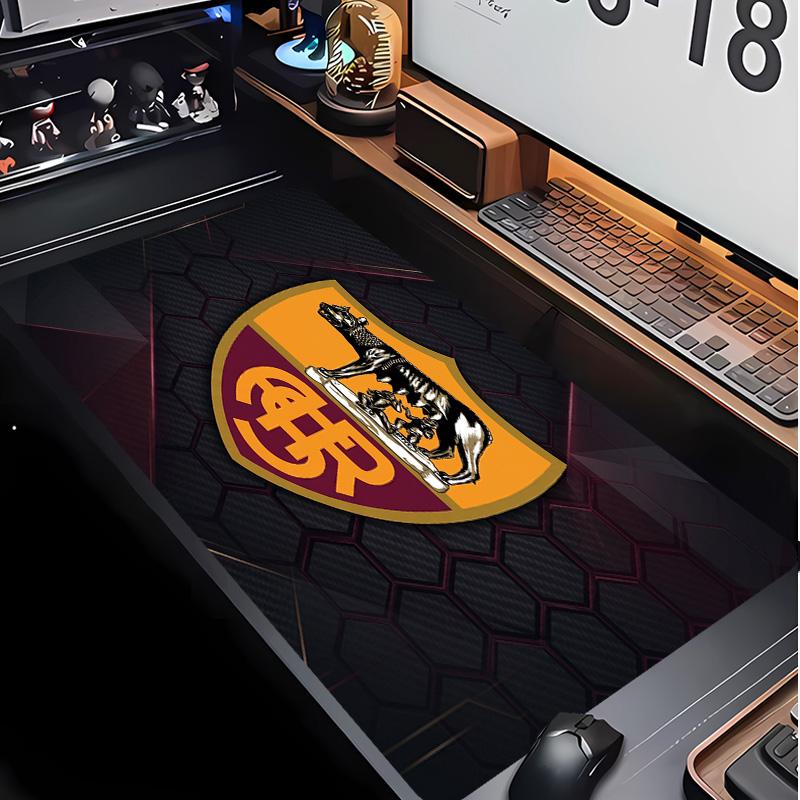 Tappetino per Mouse con Motivo Calcio AS Roma No?Tappetino Mouse da Gioco Antiscivolo con Base in Gomma per Scrivania Ufficio Casa