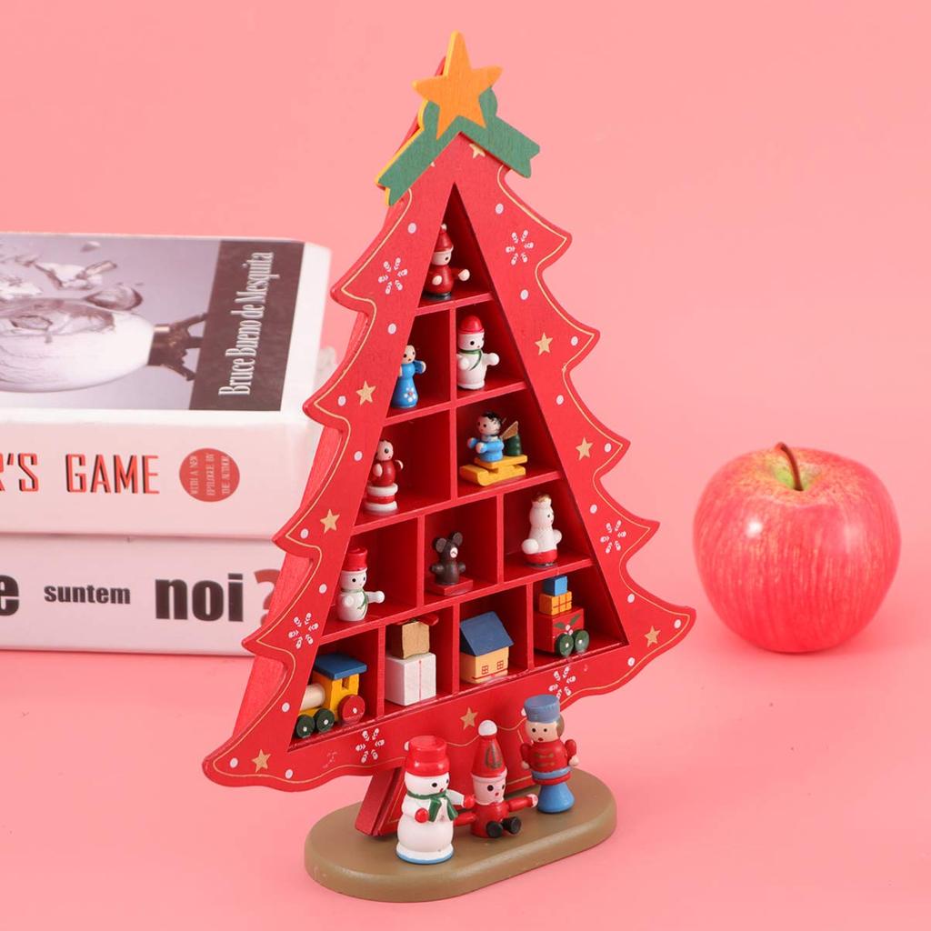 EXCEART Wooden Christmas Tree Snowman Desktop Decoration for Home Decor Ornament, Ornament, Figurine,