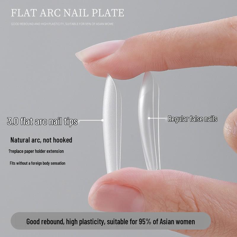 Trapezoid Frosted Ultra-Thin Nail Tips - Half/Full Cover Extension Patches