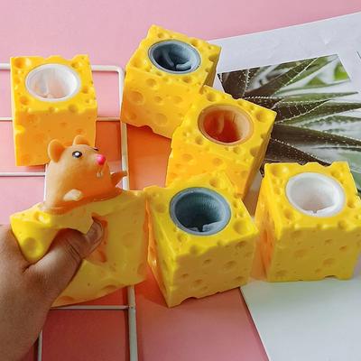 Lustiger Stressball Entlüftungs Eichhörnchen Tasse Stressabbau Haustier Käse Maus Käse Kneif Streich Spielzeug Antistress Spielzeug Kleine Spielzeuge Fidget Spielzeug