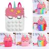 Colorful Rainbow Unicorn Popper Sensory Stationery Storage Bag With Fidget Toy
