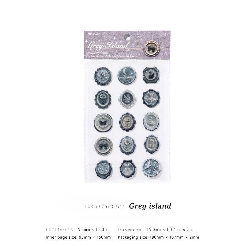 18pcs/20pcs Bag Wax Seals Stamp Sticker for Kid Vintage European Style Candy Color Sticker for Children DIY Decroative Scrapbook