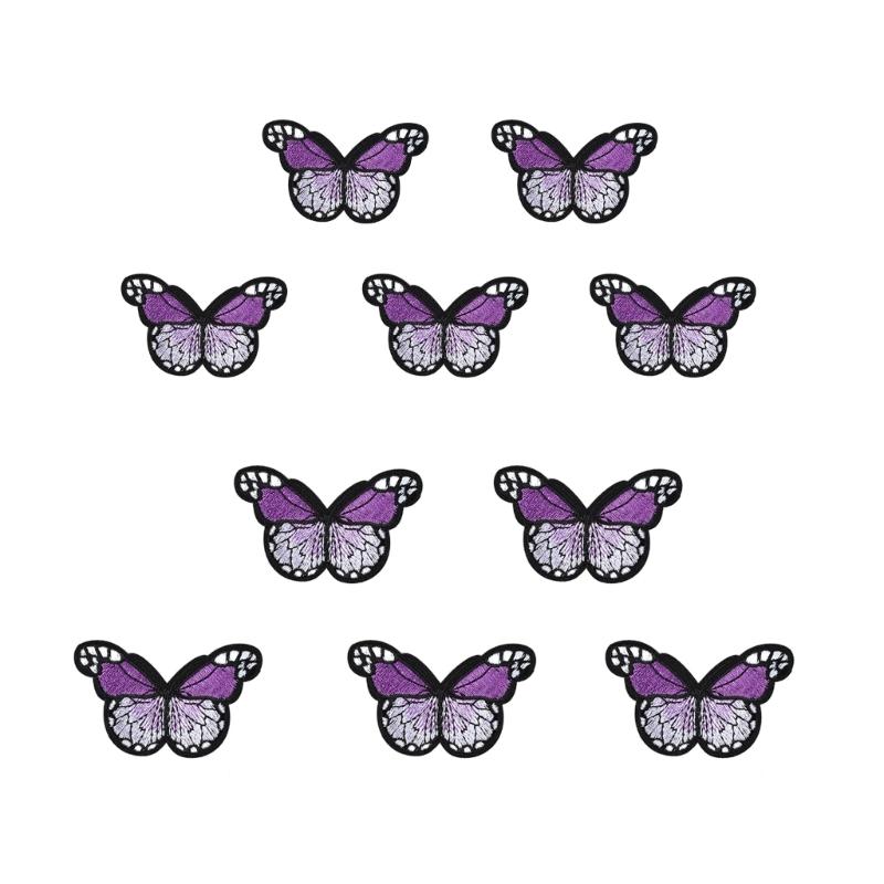 Pack Of 10 Embroidered Butterfly Iron on Patches Embroidered Fabric Patches Sew on Repair Patches For Clothing Jackets