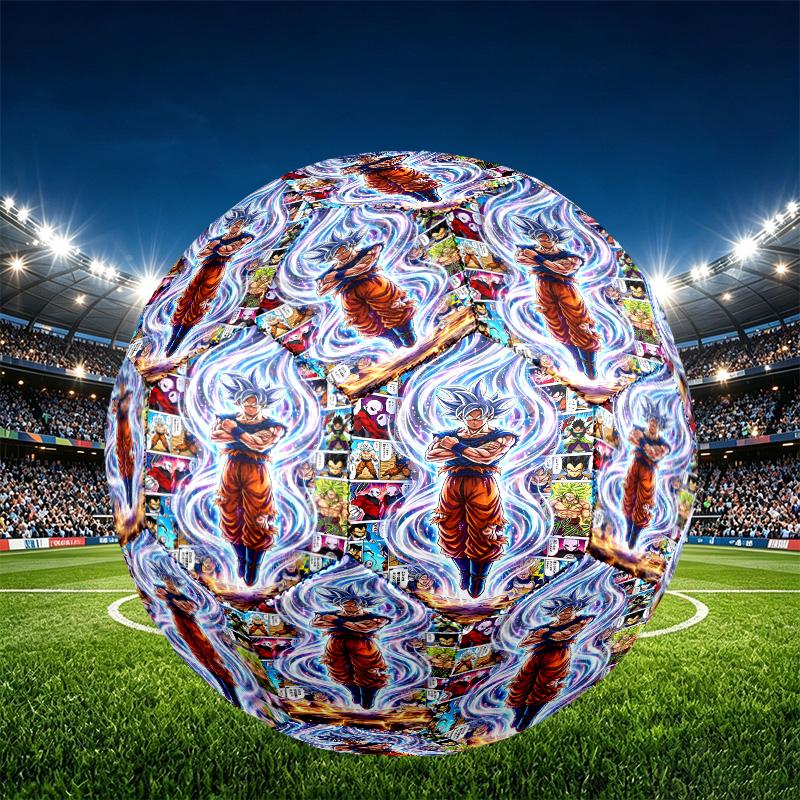 DRAGON BALL Print Size 5 Soccer Ball, PU Wear Resistant Football for Match Training and Daily Practice, Birthday Gift for Soccer Fans