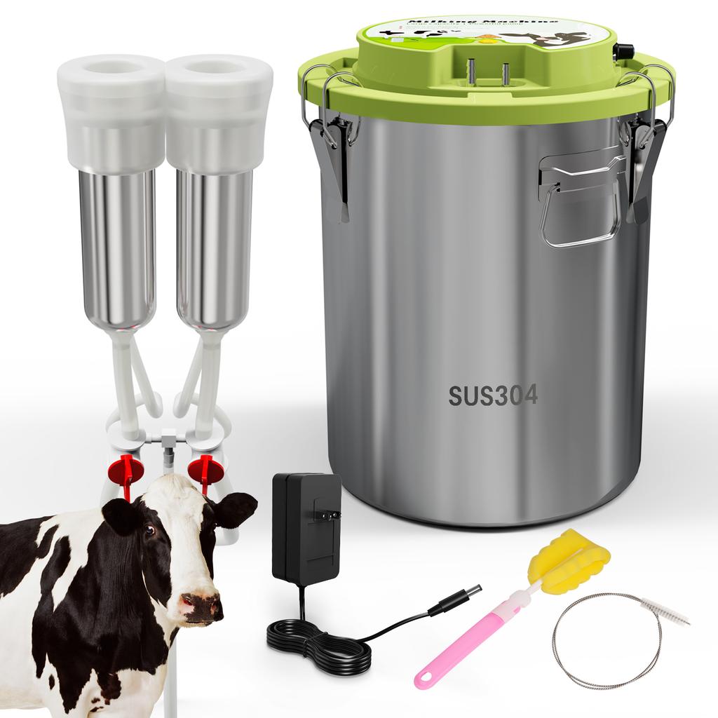 12L/16L Cow Sheep Electric Integrated Milking Machine 304Stainless Steel Rechargeable and Plug-in Milking Machine for Cattle
