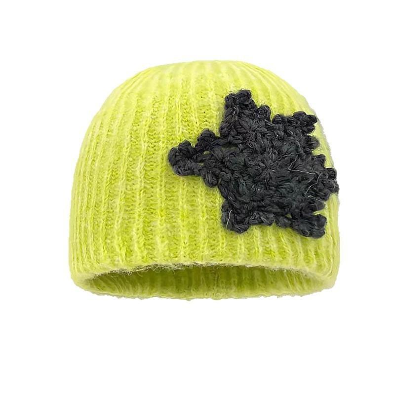 Woolen Snowflake Cap With Breathable Design For Cold Season Women