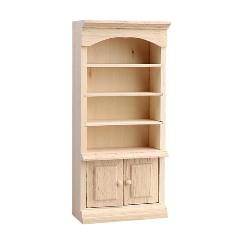 

Unpainted Miniature Cabinet 1/12 Scale Doll House Decoration Scene Display Accessories Craft Model Project Furniture 1