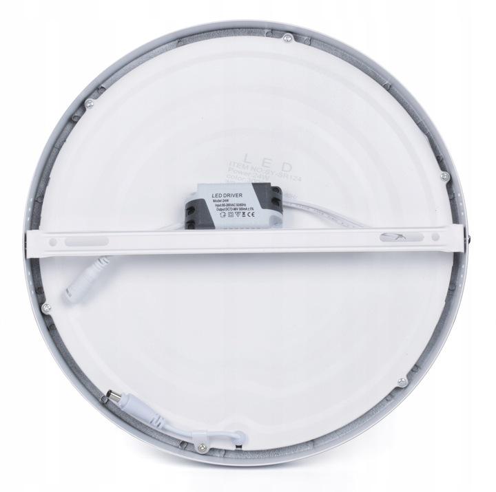LED ceiling lamp, surface-mounted flat light fixture, 24W, 4000K, black
