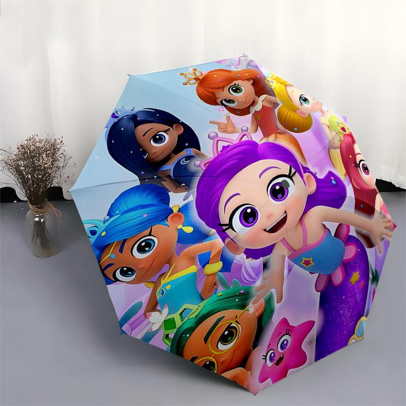 Mermaids, Fantasy Themed Automatic Opening and Closing Umbrella, Compact Travel Umbrella, Lightweight and Portable, Suitable for Beach Commu