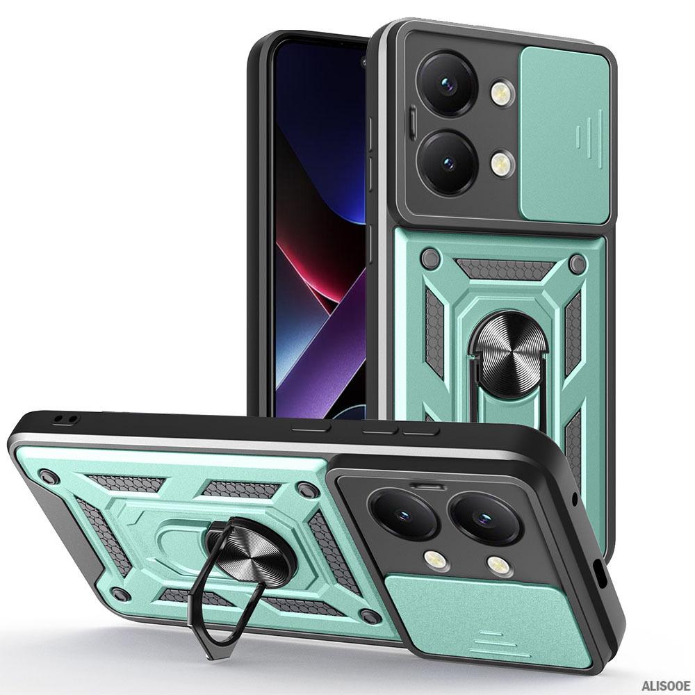 Capa for POCO X8 Pro Max X7 Pro X6 Case Armor Slide Camera Lens Protection Cover for Xiaomi POCO X7 Ring Stand Shockproof Funda