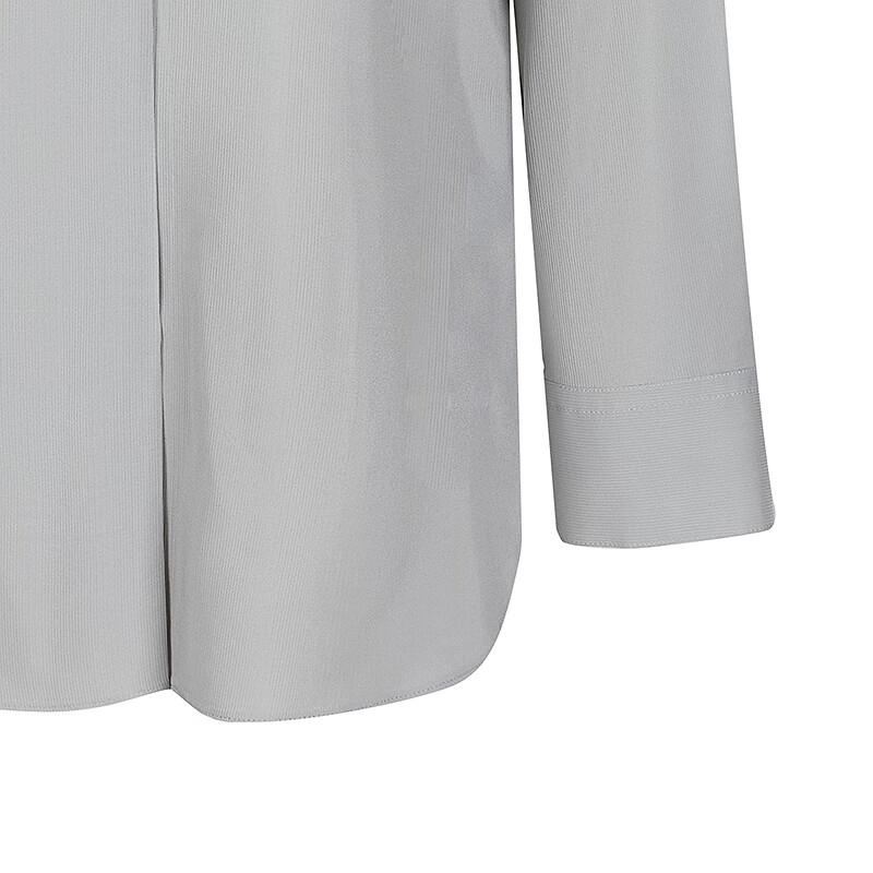 LESS 2025 Spring Mulberry Silk Round Neck Long Sleeve Shirt