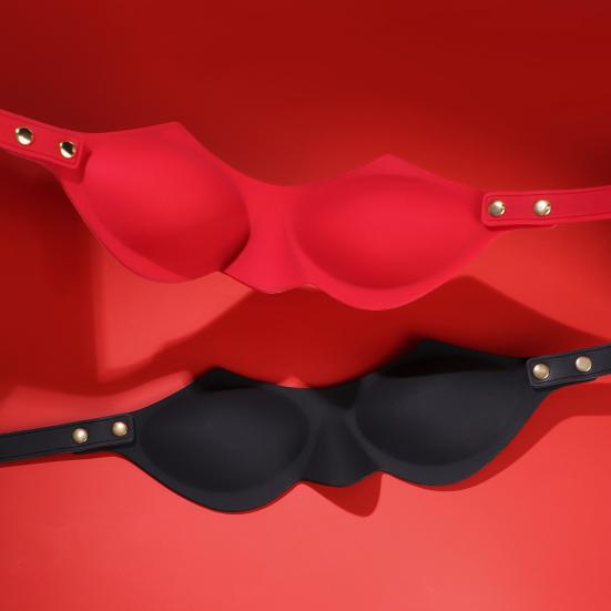 BDSM Silicone Blindfold with Adjustable Strap Light-Blocking Eye Mask for Sensory Play Intimate Games Soft Discreet Adult Toy for Couples' Roleplay