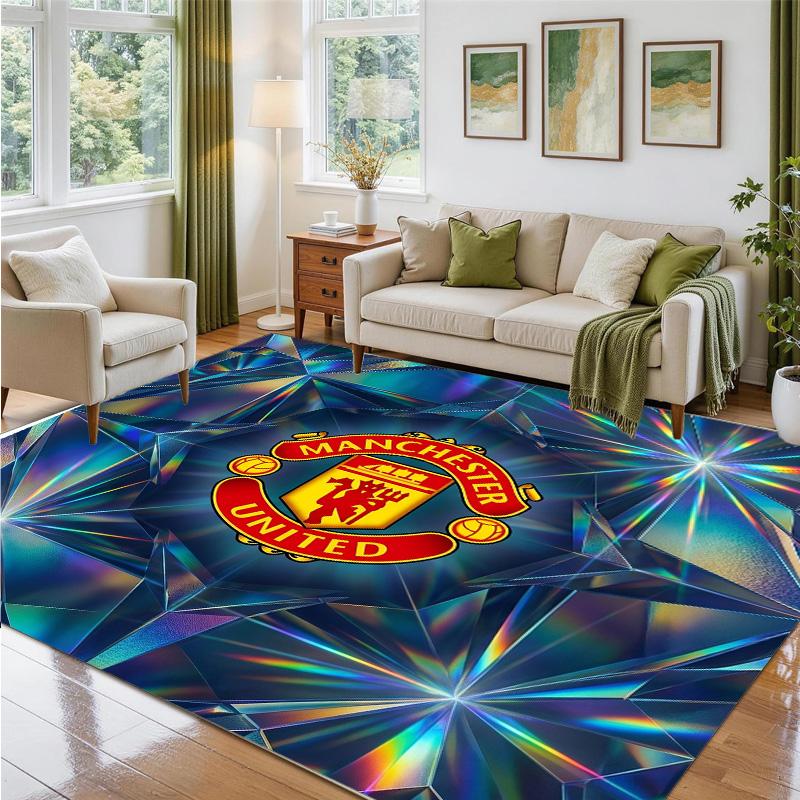 Manchester United Design Kristall Samt Teppich Weiche Dekorative Matte für Schlafzimmer Eingang