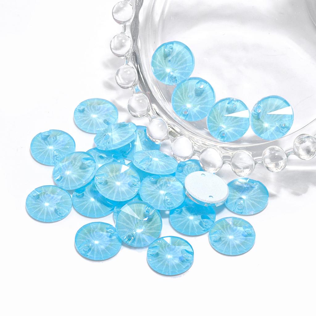 High Quality Rivoli 80+ Colors Rhinestones Crystal AB Sew-on Glass Gems Clothing Flatback Sewing Stones Women Bling Bling Shine