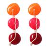 Bohemian Contrast Resin Beaded Handmade Knot Design Earrings Holiday Atmosphere Fashion Women's