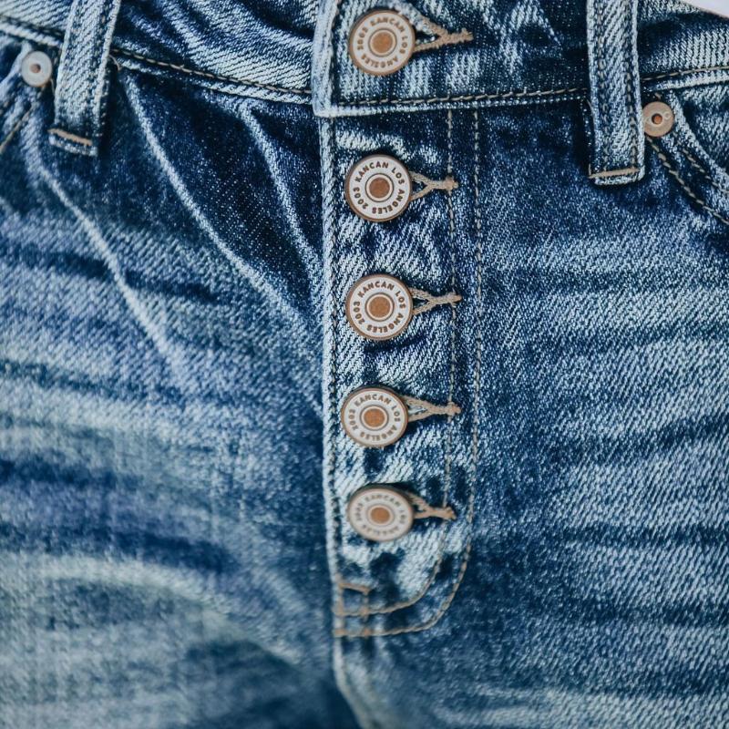 GMXIA High Waisted Rolled Denim Shorts