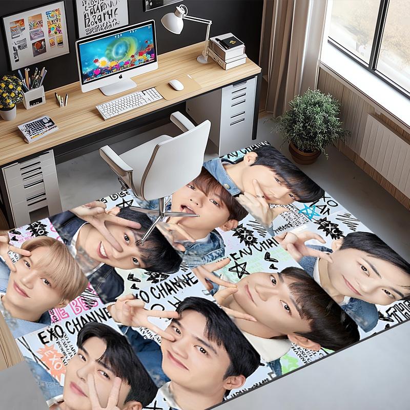 EXO Pattern Rug, Indoor/Outdoor Mat, for Picnic, Gameroom, Bedroom, Office, Living Room, Home Decor Carpet, Birthday Gift