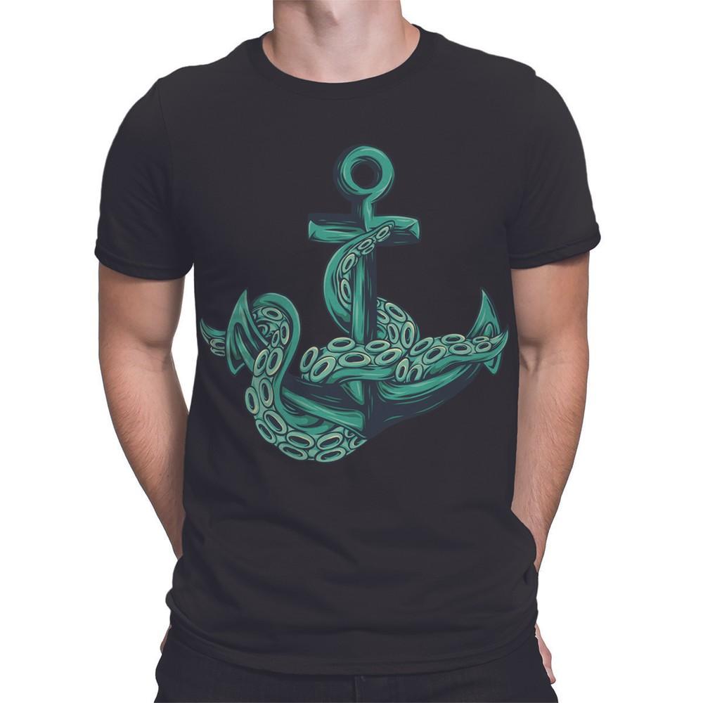 Octopus Anchor Sea Animal Lover Summer Beach Mens T Shirts Unisex Tee #P1#Or#A
