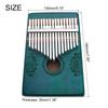 uxcell 17-Key Thumb Piano, Blue Mini Portable Finger Piano with Solid Koa Wood Floral Pattern, Tuning Hammer, Musical Notebook, Gift for Adults and