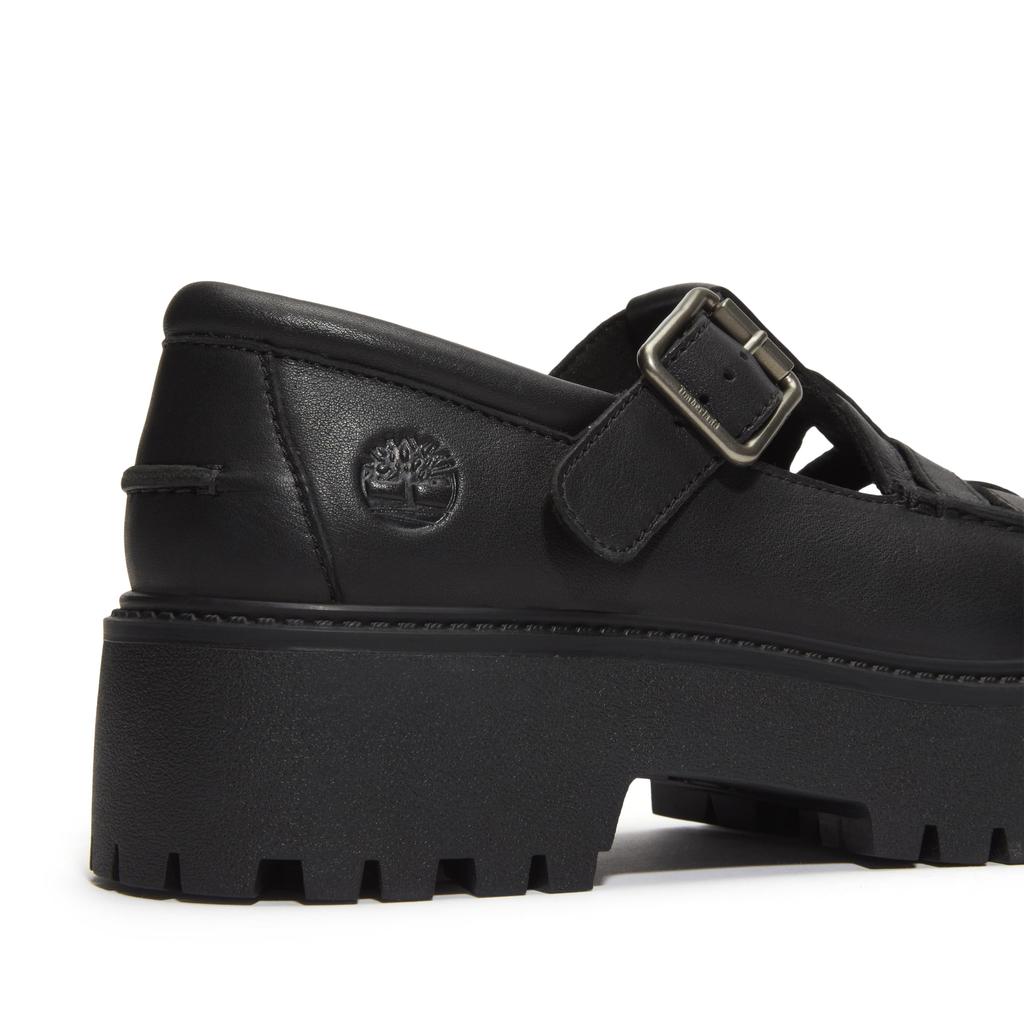 Timberland Stone Street Buckle Black Full Size Shoes, Women's, TB0A4188W021, Grain, 6.0 / 23.0cm