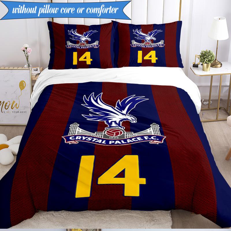 3PCS Crystal Fc Crest Printed Soft Bedding Set,Including 1pc Duvet Cover And 2pcs Pillowcases Perfect for Bedroom, Dormitory, Fan gift