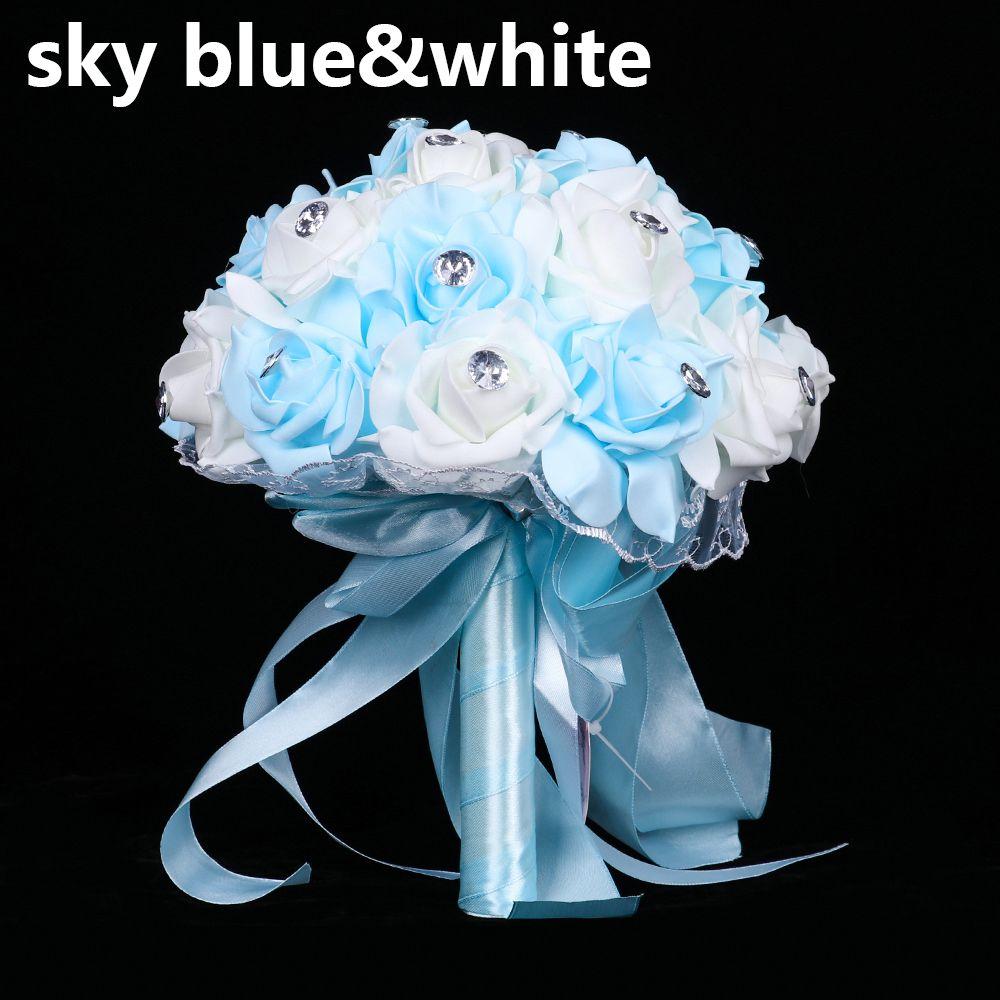 Crystal Wedding Flowers Western Wedding Flower Simulation Rose Flower Small Bouquet Rhinestone Lace Hand Bouquet