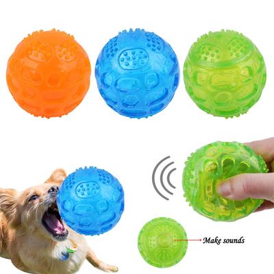 Pet Dog Cat Puppy Sounding Toys Polka Squeaky Tooth Cleaning Balls Playing Balls Pet Teeth Chew Toy Pet Chewing Accessories
