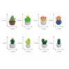 2Pcs Artificial Realistic Succulent Cactus Resin Potted Plants Dollhouse Miniature Desktop Decor Micro Landscape Ornaments